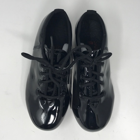 WUIWUIYU Lace Up Tap Dancing Shoes, Unisex Kid's Size 12(B)28  - Black - Picture 3 of 10